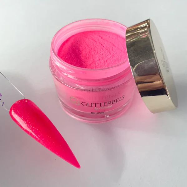 glitterbels acryl poeder neon fuchsia shimmer