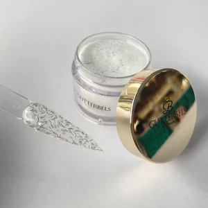 glitterbels acrylpoeder 112 silver tinsel