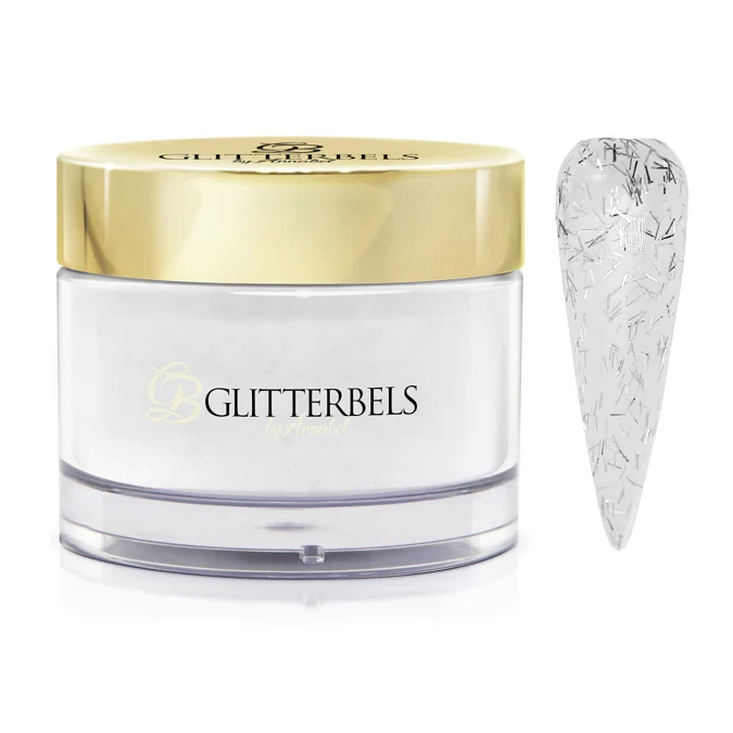 glitterbels acrylpoeder 112 silver tinsel