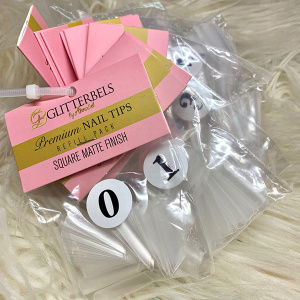 glitterbels matt square tips refill
