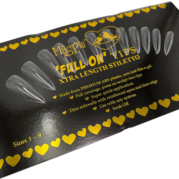 magpie full on tips extra length stiletto clear