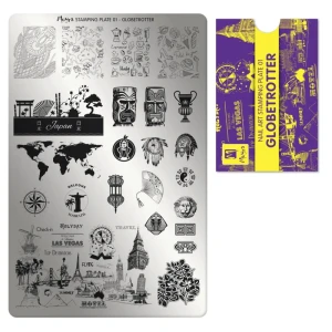 moyra stempelplaat 001 globetrotter