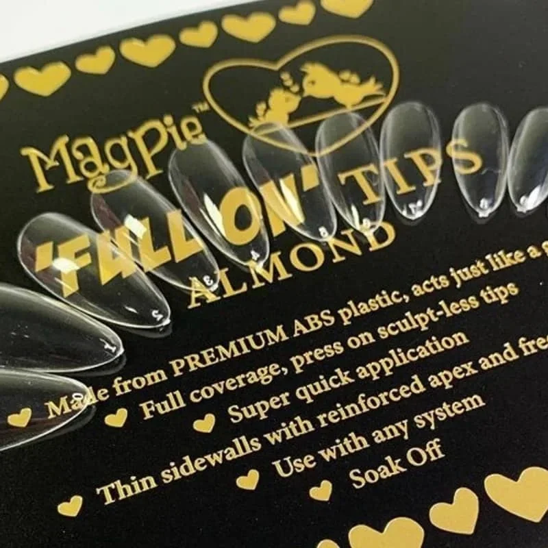 magpie full on tips clear almond