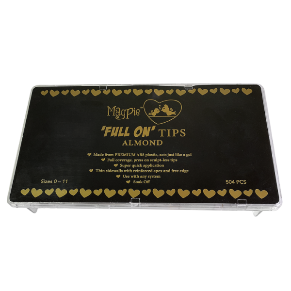 magpie full on tips clear almond