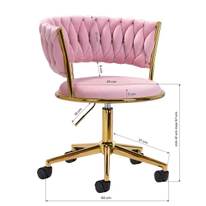 roze gouden draaistoel rico