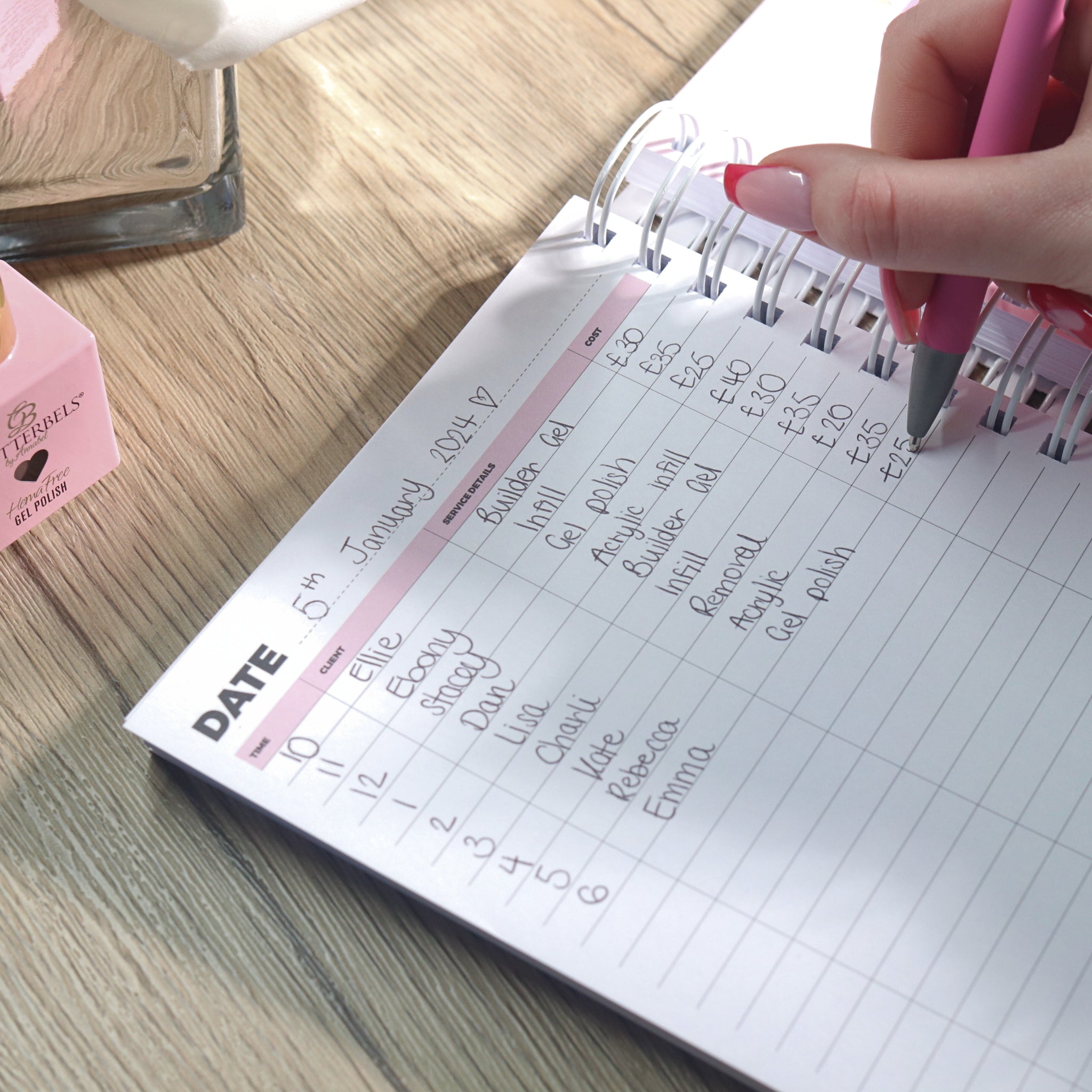 glitterbels diary accounts planner prachtnagels