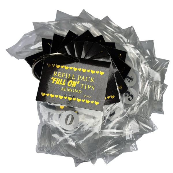 magpie full on tips almond clear refill prachtnagels