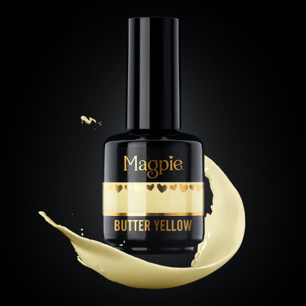 magpie gel colour butter yellow shimmer gellak prachtnagels