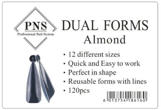 pns dual forms almond 120 stuks prachtnagels