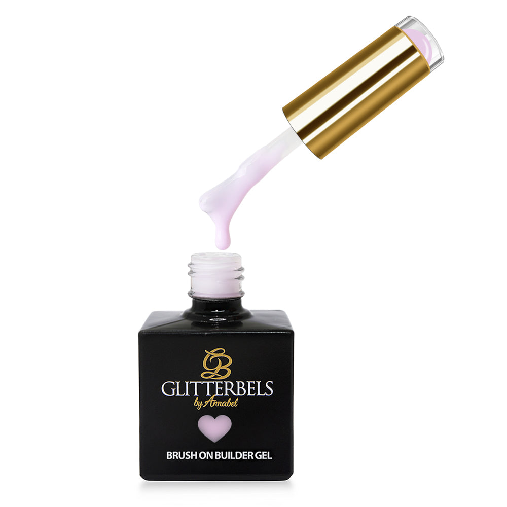 glitterbels brush on builder pilates pink prachtnagels