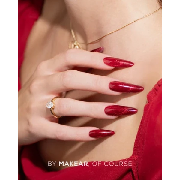 makear gel plish c19 cat eye red prachtnagels set