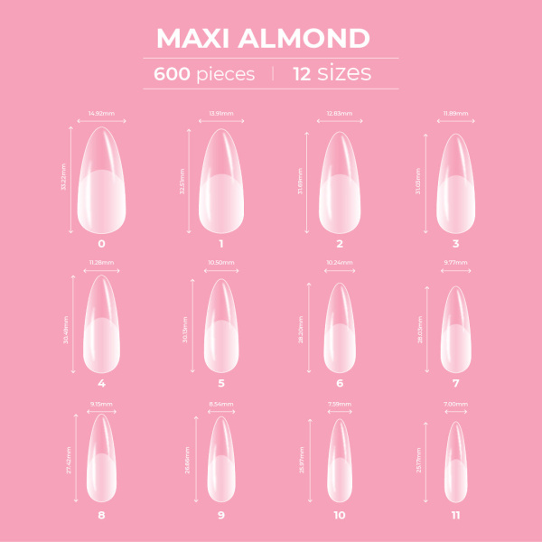 glitterbels dream coverage almond maxi size prachtnagels