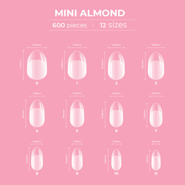 glitterbels dream coverage almond mini size prachtnagels