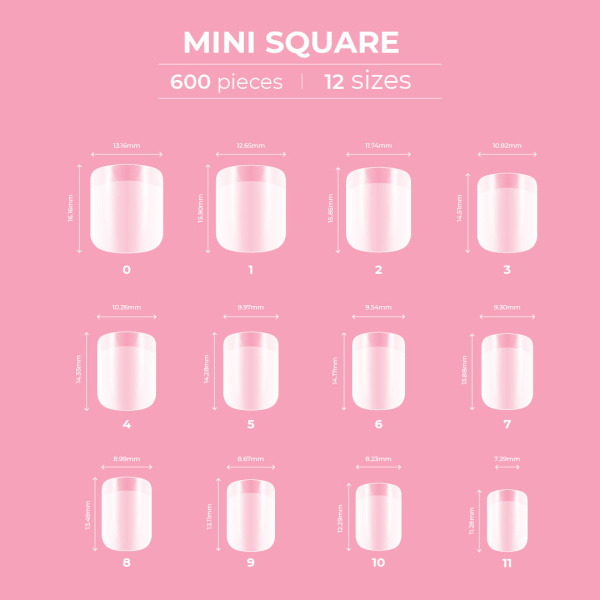 glitterbels dream coverage sqaure mini size prachtnagels