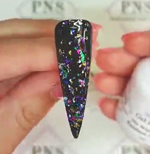 pns no wipe top coat rainbow flakes 2