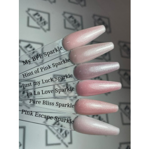 pns b bottle swatch sparkle my bff, hint of pink, just my luck, la la love, pure bliss, pink escape