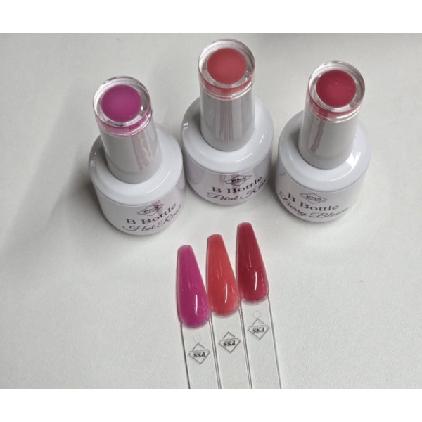 pns b bottle swatch hot rose, petal kiss, berry bloom prachtnagels